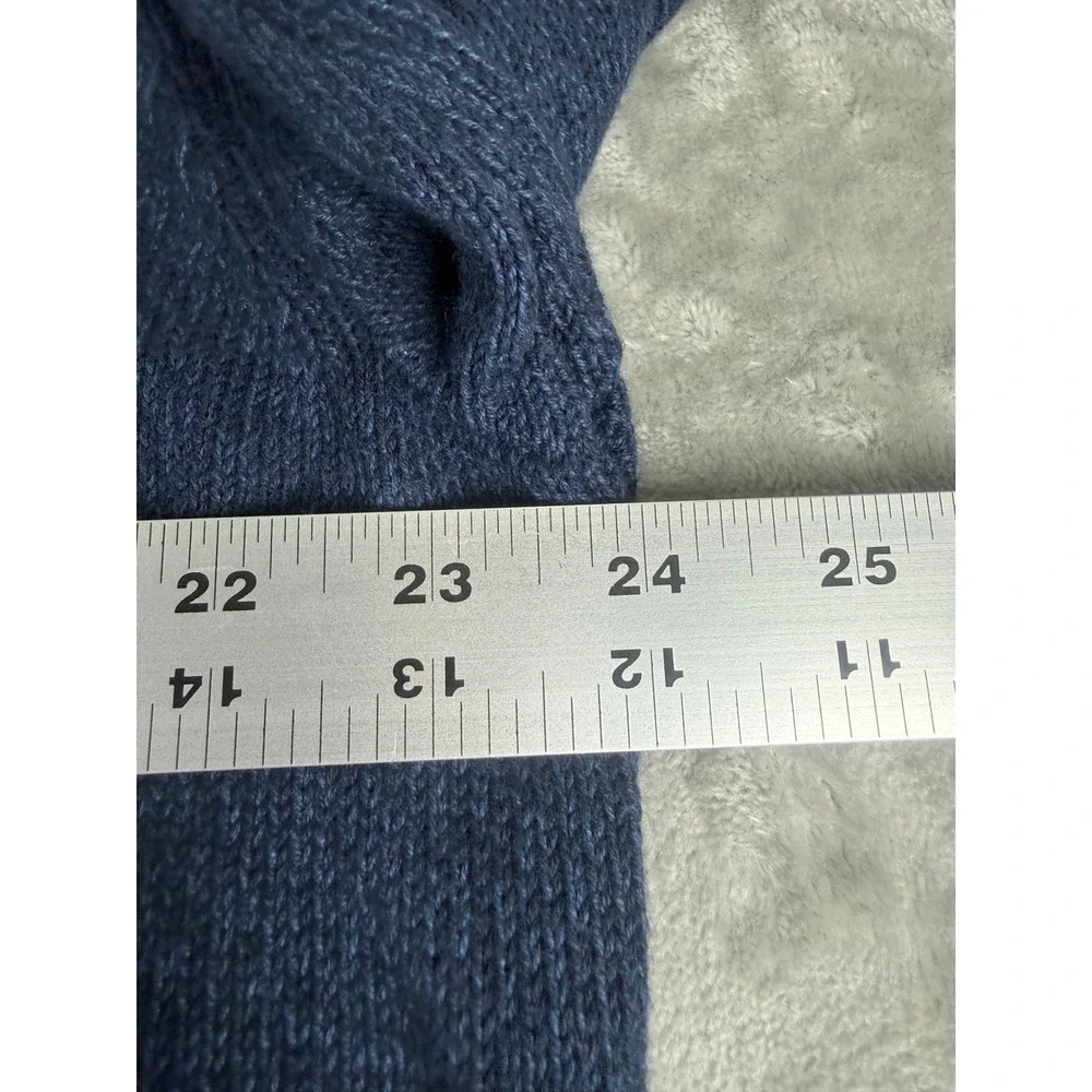 Chaps Mens XL Navy Blue Cotton Mock Neck Sweater Elbow Patches NWT 638K27